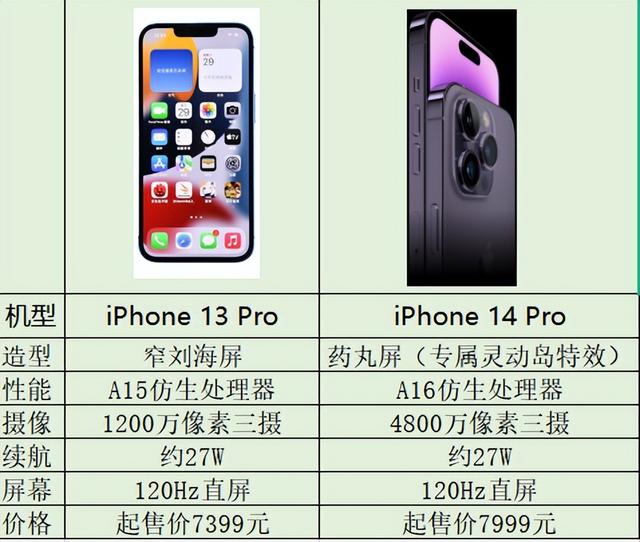 苹果13和苹果13pro的区别是什么（iphone13pro还是买iphone14pro）(1)
